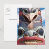 Carte Postale Gros plan du mât totémique à Sitka, Alaska, USA (Devant / Derrière)