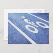 Carte Postale Gros plan d'un panneau de bicyclette sur la route (Devant / Derrière)