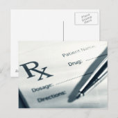 Carte Postale Gros plan et stylo de prescription (Devant / Derrière)