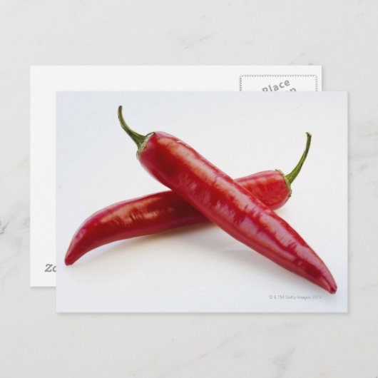 Carte Postale Gros plan sur des piments rouges blancs (Devant / Derrière)