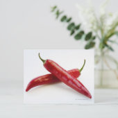 Carte Postale Gros plan sur des piments rouges blancs (Debout devant)