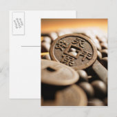 Carte Postale Gros plan sur la monnaie chinoise (Devant / Derrière)