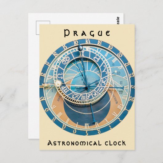 Carte Postale Gros plan sur l'horloge astronomique de Prague, R. (Devant / Derrière)