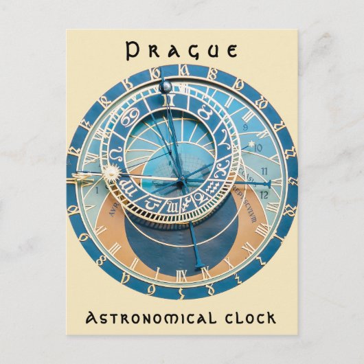 Carte Postale Gros plan sur l'horloge astronomique de Prague, R. (Devant)