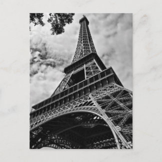 Carte Postale Gros plan Tour Eiffel Noir Blanc Amour Paris Europ