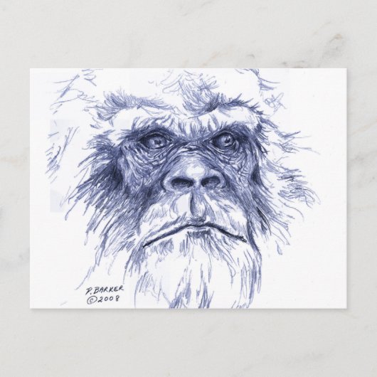 Carte Postale Gros Sasquatch Bleu (Devant)