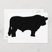 Carte Postale gros taureau d'angus noir (Devant / Derrière)