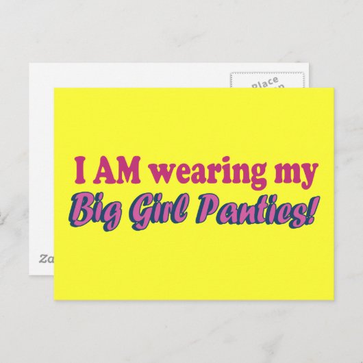 Carte Postale Grosse culotte de fille Design de texte (Devant / Derrière)