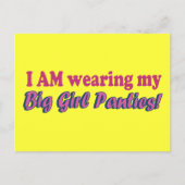 Carte Postale Grosse culotte de fille Design de texte (Devant)