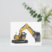 Carte Postale Grosse excavatrice jaune (Debout devant)