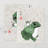 Carte Postale Grosse grenouille Petit crapaud japonais 19e siècl (Devant / Derrière)