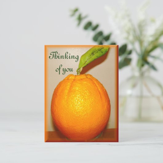 Carte Postale Grosse Orange ,Pensée pour toi_ (Debout devant)