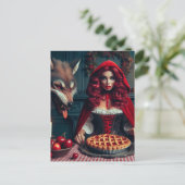 Carte Postale Grosse Petite Grande Mauvaise Loup Rouge (Debout devant)