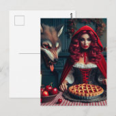 Carte Postale Grosse Petite Grande Mauvaise Loup Rouge (Devant / Derrière)