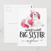 Carte Postale Grosse Soeur Cutest Unicorn (Devant / Derrière)