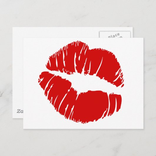 Carte Postale Grosses lèvres baiser lèvres géantes énorme baiser (Devant / Derrière)