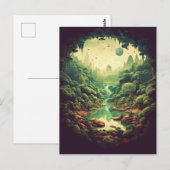 Carte Postale Grotte de forêt mystique (Devant / Derrière)