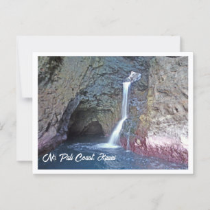 Carte Postale Grotte et cascade le long de la côte NāPali, Kauai