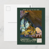 Carte Postale Grottes de Han Poster vintage 1922 (Devant / Derrière)