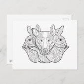 Carte Postale Group Animal Doodle (Devant / Derrière)