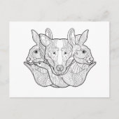 Carte Postale Group Animal Doodle (Devant)