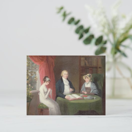 Carte Postale Group Portrait a Drawing Room Table (oil on can (Debout devant)