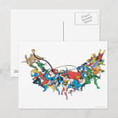 Carte Postale Groupe 2 de la Ligue de la justice de l'Amérique (Devant / Derrière)