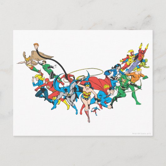 Carte Postale Groupe 2 de la Ligue de la justice de l'Amérique (Devant)