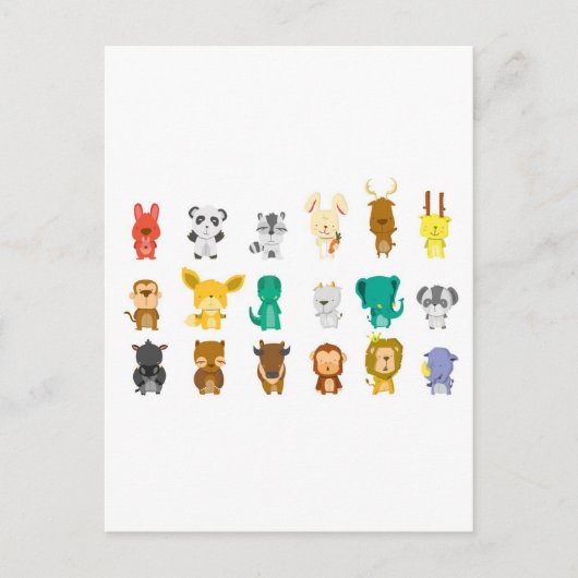 Carte Postale Groupe animal mignon (Devant)