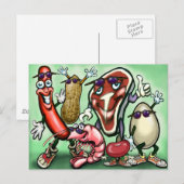 Carte Postale Groupe d'aliments pour protéines de viande (Devant / Derrière)