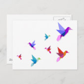 Carte Postale Groupe de colibris Origami (Devant / Derrière)