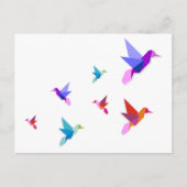 Carte Postale Groupe de colibris Origami (Devant)