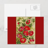 Carte Postale Groupe de fleurs rouges (Devant / Derrière)