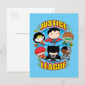Carte Postale Groupe de la Ligue de la justice de Chibi (Devant / Derrière)