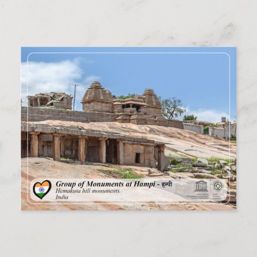 Carte Postale Groupe de monuments à Hampi - Hemakuta Hill Temple (Devant)