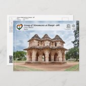 Carte Postale Groupe de monuments à Hampi - Lotus Mahal (Devant / Derrière)