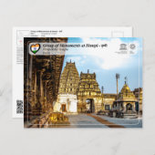 Carte Postale Groupe de monuments à Hampi - Temple Virupaksha (Devant / Derrière)