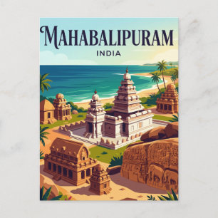 Carte Postale Groupe de monuments à Mahabalipuram en Inde