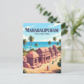 Carte Postale Groupe de monuments de Mahabalipuram en Inde (Debout devant)