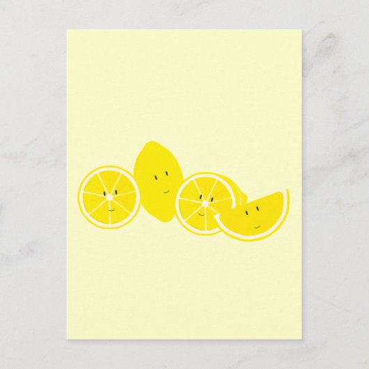 Carte Postale Groupe de personnages citron souriants (Devant)