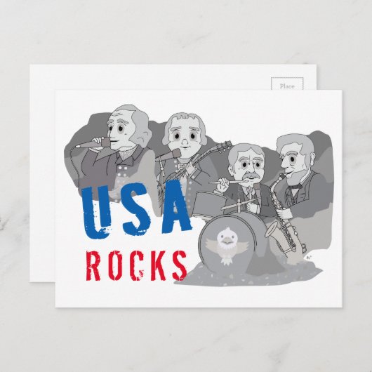 Carte Postale Groupe de rock Rushmore (Devant / Derrière)