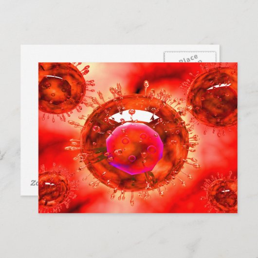 Carte Postale Groupe De Virus H5N1 Avec Vue Glasseuse 1 (Devant / Derrière)