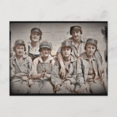 Carte Postale Groupe des ouvriers du chantier naval sur quai (Devant)