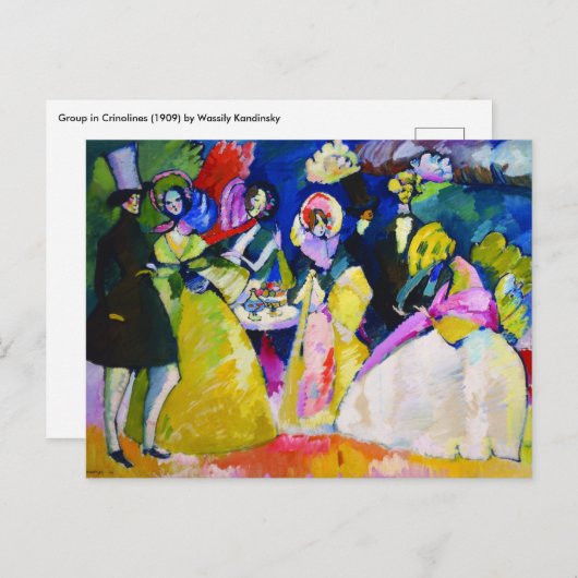 Carte Postale Groupe en Crinolines par Wassily Kandinsky (Devant / Derrière)