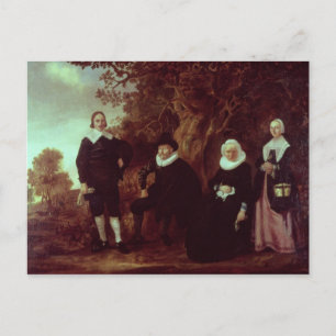 Carte Postale Groupe familial dans un paysage