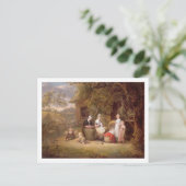 Carte Postale Groupe familial devant un chalet à chaume (huile s (Debout devant)