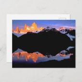 Carte Postale Groupe Fitz Roy reflété dans les lacs glaciaires (Devant / Derrière)