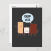 Carte Postale Groupe Hug Chocolat Marshmallow Camping S'mores (Devant / Derrière)