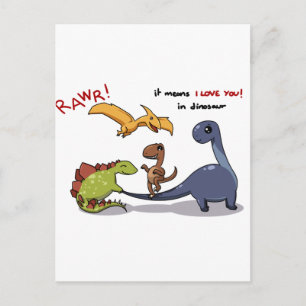 Carte Postale Groupe mignon de Dinosaures Rawr Means Nous vous a