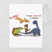 Carte Postale Groupe mignon de Dinosaures Rawr Means Nous vous a (Devant)